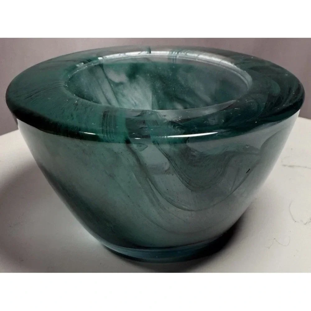 PartyLite Indulgences Awakening Swirl Glass‎ Votive Tealight Holder Set 6 EUC